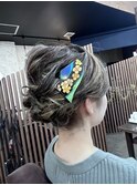 ハイライトをたっぷり入れた結婚式お呼ばれスタイル