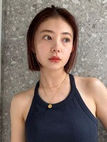 ブリーチなしダブルカラーピンクベージュミディアムボブ20代30代