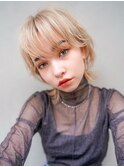 【GEEKS渋谷】初ブリーチ/ブロンドベージュ/小顔ウルフ/春カラー