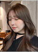韓国ヘア顔周りレイヤーレイヤーロングモテ髪オフィスヘア美髪