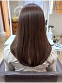 髪質改善ストレート 艶髪 ストレート オリーブベージュ 透明感