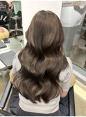 ブラウンベージュ/ブラウンカラー/ブリーチなしカラー/韓国ヘア