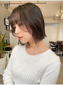 外ハネボブ黒髪スタイル顔まわりレイヤー