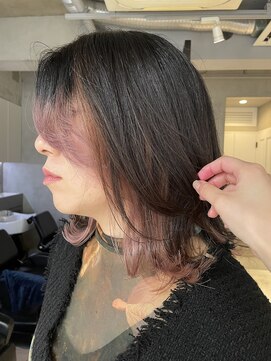 エリマ 調布(elima) フェイスフレーミングピンクベージュカラーブリーチあり30代