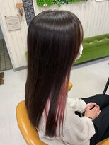 ヘアースペース 練馬店(hair space COCO)&nbsp;中学卒業の初めてのインナーカラー、ピンク