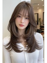 ノイエ 原宿 北参道(NoIE) ハッシュカットシースルーバングフレンチバングレイヤーカット