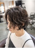 くせ毛風パーマ×ハンサムショート