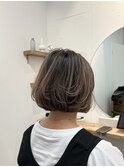 ハイライトベージュ×ボブ