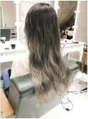 アッシュグラデーションカラー ブリーチWカラーロングブランジュ