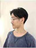 メンズ、前髪長めのグラデーションスタイル