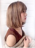 毛先だけパーマでまとまるナチュラルボブ♪
