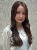 韓国前髪顔周りロング×インナーグレージュ[心斎橋/髪質改善]