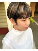 黒髪セクションカラーstyle*
