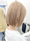 ナチュラルボブショートミニボブダブルカラーハイライトブリーチ