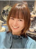 (ショートウルフ/縮毛矯正/イヤーカット/外はね/ぱっつん）