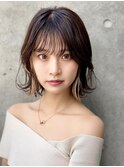 小顔ショート くびれショート くびれボブ 丸みショート 前髪