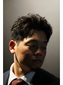ベリーショート×オールバックスタイル