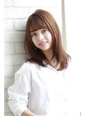20代30代40代ベージュレイヤーカットセミディメルティカラー