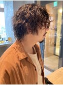 ツイストパーマ　メンズミディアム　こなれ感　30代40代　束感