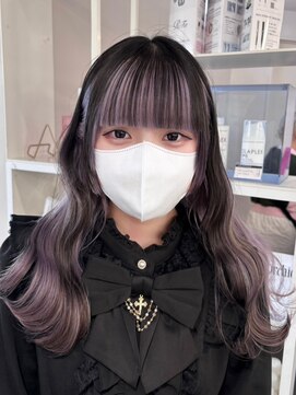 ベレーザ 渋谷(BELEZA) 14963ブリーチ＆ダブルカラーラベンダーパープルレイヤーロング