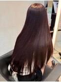 髪質改善 ピンクブラウン 艶髪ロング 小顔カット