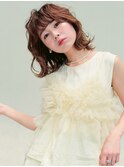 オレンジブラウン×外ハネウェーブ【milly梅田】