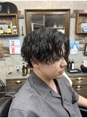 MEN’S HAIR/ブルーブラック/フェザーパーマ/ 印西　印西市