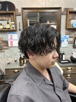 アールズ ヘア(R's hair)&nbsp;MEN’S HAIR/ブルーブラック/フェザーパーマ/ 印西　印西市
