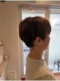 ハイライトカラー,アッシュベージュ,白髪ぼかし,ショート/草加