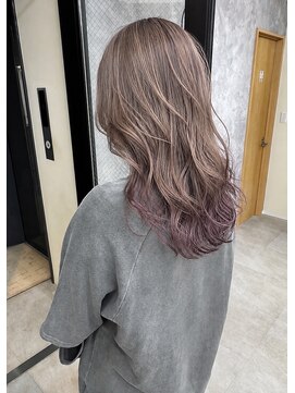 バッカ 横浜桜木町店(BACCA) 透明感ベージュ×毛先ピンクの大人ミディアムレイヤー