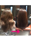 縮毛矯正ビフォーアフターの記録