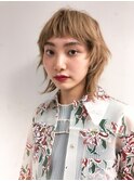 人気のショートウルフ☆眉上バングがポイント/デザインカラー