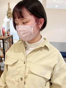 ラミエ バイ メルト 吉祥寺(lamie by melt) "久保田"ミニボブデザインカラーインナーカラーシースルー