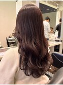 切りっぱなしボブ/エアリーロング/美髪/ピンクブラウン/恵比寿