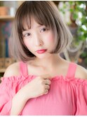 ハイトーンカラー前下がり小顔透け感ミニボブh3大宮10代20代30代