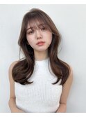 △韓国似合わせカットレイヤーウェーブミディアムメルティカラー