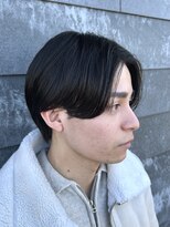 ヒュイル バイ ニアウ(Hwyl by Niau) センターパートメンズカットパーマニュアンスパーマスパイラル