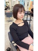 ボブ　ミニボブ　グレージュカラー　透明感ブラウン　YUKI