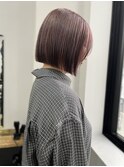 ショート ボブ 切りっぱなしボブ 透明感 グレージュ 20代