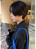 ハンサムショート×ナチュラルセンターパート