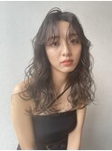 大人可愛い小顔こなれカールチョコレートカラーブリーチなし