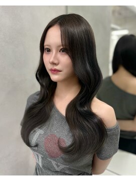 ベレーザ 渋谷(BELEZA) 15362黒髪グレージュ髪質改善レイヤーワンカール韓国ストレート