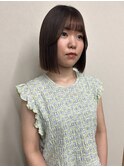 ブリーチなし大人可愛いマロンブラウン似合わせ耳かけボブ