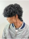 波巻きパーマ/スパイラルパーマ/メンズ/眉毛/短髪/サーフカール