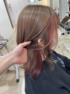 アーチバイケンジ(arch by kenje) インナーカラー/フェイスフレーミング/ピンク/ミルクティー
