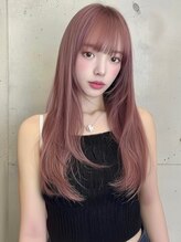 ランテルディ 渋谷(LANTERDIT)&nbsp;ハイトーンカラー内巻き前髪ありくびれヘアゆるめパーマ内巻き◎