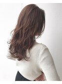 ブラウンベージュ×ロングレイヤースタイル