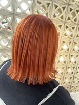 ワクヘアー(WaKu hair)&nbsp;ぶつ切りボブ×ビビッドオレンジ