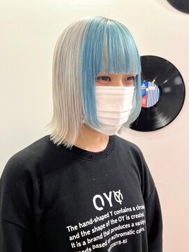 デート 下北沢(DATE) ダブルカラーブルーベージュカラーケアブリーチハイトーンカラー