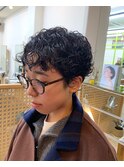 ベリーショート×くるくるパーマ